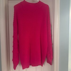 JODIFL Vibrant Pink Turtleneck Sweater